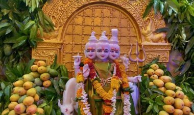 श्री दत्त पीठ दत्त मंदिरात 100 किलो आंब्याची सजावट