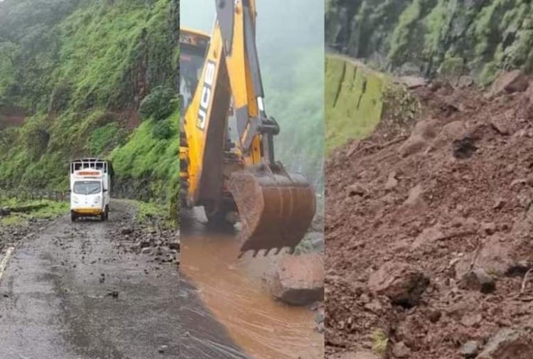 गगनबावडा तालुक्यात सर्वत्र मुसळधार,भुईबावडा, करूळ घाटात दरड कोसळली