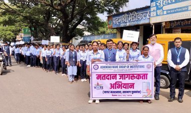 अशोकराव माने इन्स्टिट्यूटतर्फे मतदान जागरूकता रॅली