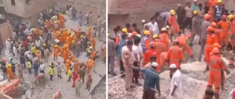 दिल्लीतील मुस्तफाबादमध्ये चार मजली इमारत कोसळली; ४ मृत, बचावकार्य सुरु