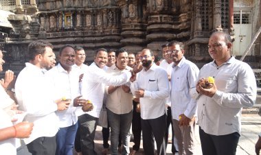 श्री अंबाबाई मंदिर विकास आराखड्याला १४४५ कोटी रुपयांचा निधी मिळाल्याबद्दल भाजपचा आनंदोत्सव