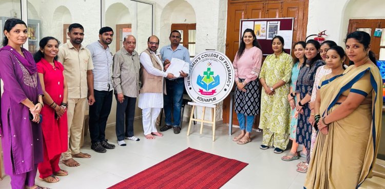 राज्य तंत्र शिक्षण कडून न्यू वुमन्स कॉलेज ऑफ फार्मसीला प्रथम श्रेणी प्राप्त