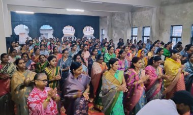 मुरगूडच्या ऐतिहासिक अंबाबाई मंदिरात भक्तिमय वातावरणात सौभाग्यदायी महाकुंकुमार्चन उपासना सोहळा