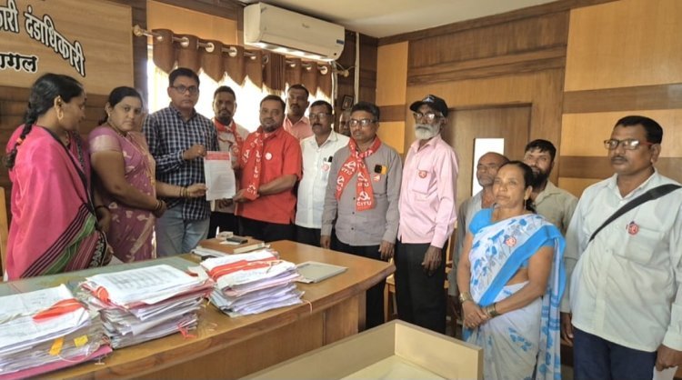 कामगार संहिता विरोधी कागलमध्ये सिटुच्या वतीने निदर्शने