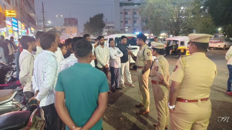 महालक्ष्मी चेंबर्स - सीबीएस परिसरातील वाहतूक नियमनासाठी वाहतूक शाखेची कारवाई