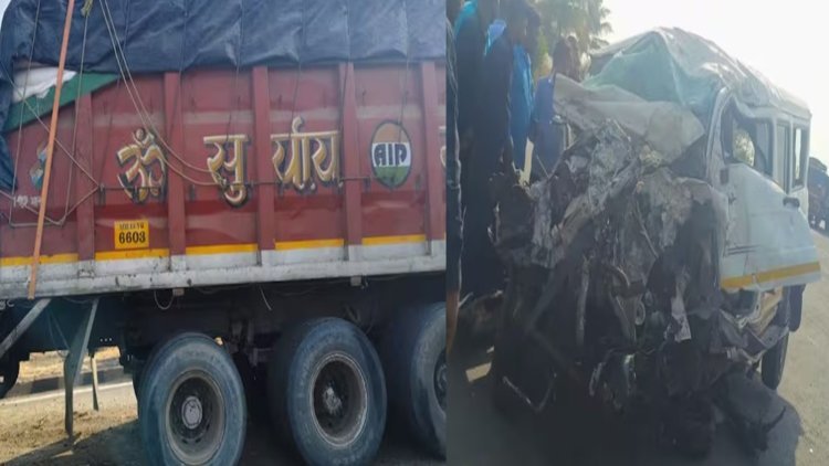 टायर फुटलं अन् नियंत्रण सुटलेली क्रूझर थेट दुसऱ्या लेनवर,थरारक अपघाताचे फोटो समोर