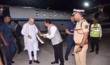 केंद्रीय गृहमंत्री अमित शहा यांच रात्री उशिरा कोल्हापूर विमानतळावर आगमन