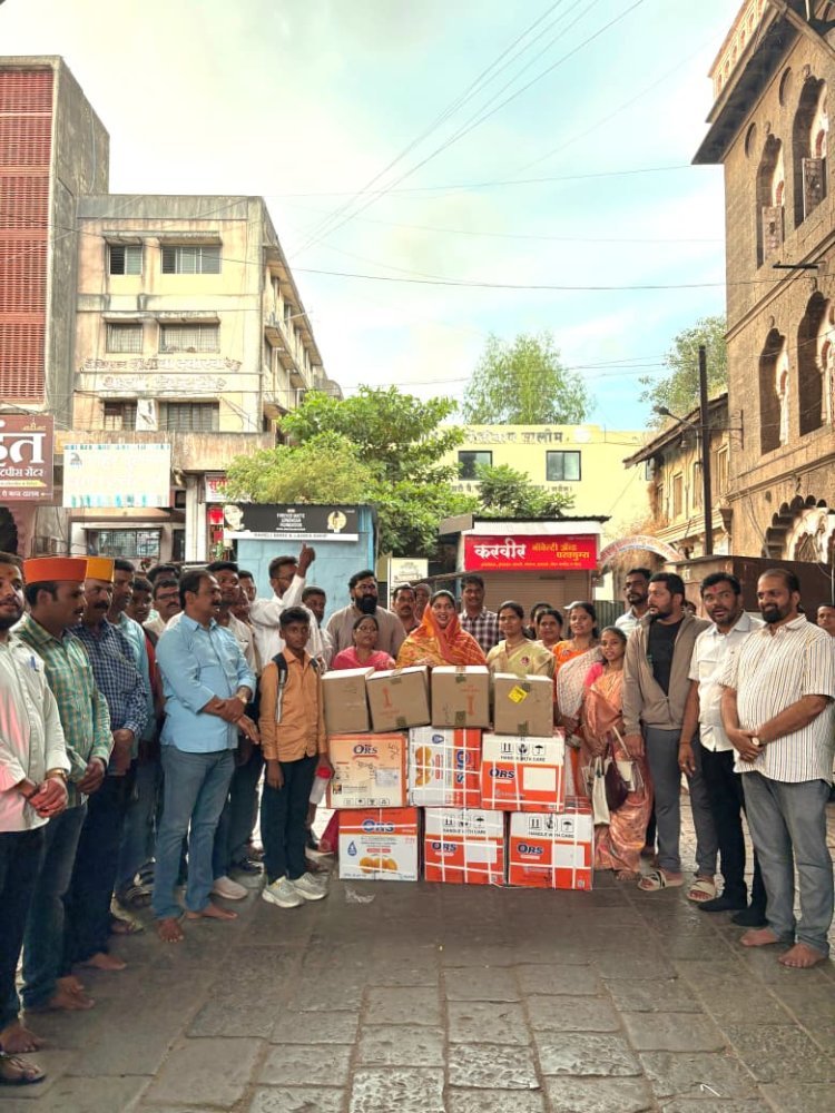 शिवराज्याभिषेकासाठी रायगडावर येणाऱ्या शिवभक्तसाठी मराठा सेवा संघाकडून १२ हजार ओ.आर.एस. सॅचेट्स सुपूर्द