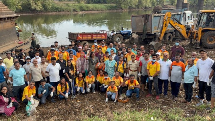 पंचगंगा नदीपात्रात विविध सेवाभावी संस्था आणि संघटनांनी राबवली स्वच्छता मोहीम