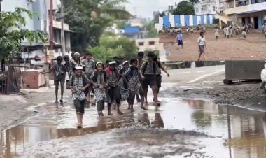 २ वर्षे तक्रार करूनही पालिका ढिम्म ! रायगड कॉलनीतील शाळेत साचलं गुडघाभर पाणी