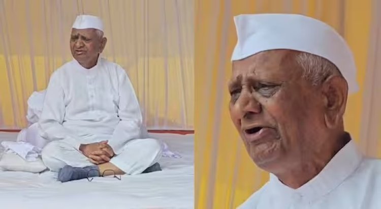 विद्यार्थ्यांच्या वेदना पाहून अण्णा हजारे भावुक; आंदोलनस्थळी पोस्टर पाहताच डोळ्यात आले अश्रू