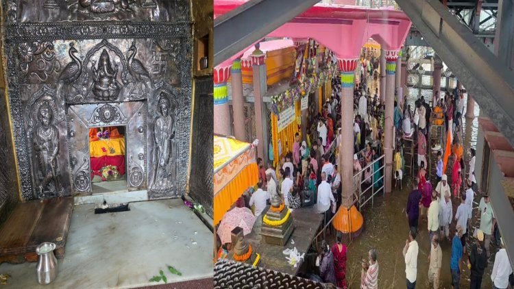 नृसिंहवाडीत कृष्णा नदीचे पाणी मंदिरात; पुराच्या पाण्यातूनच भाविकांनी घेतले श्रींचे दर्शन, गुरुपौर्णिमा उत्साहात साजरी