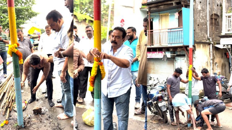 गणरायाच्या आगमनाची तयारी सुरू; मंडप उभारणीला वेग